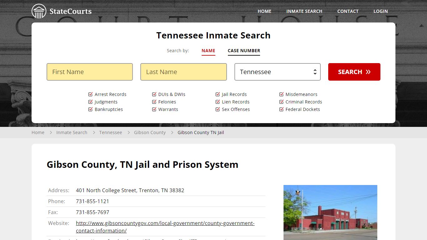Gibson County TN Jail Inmate Records Search, Tennessee - StateCourts