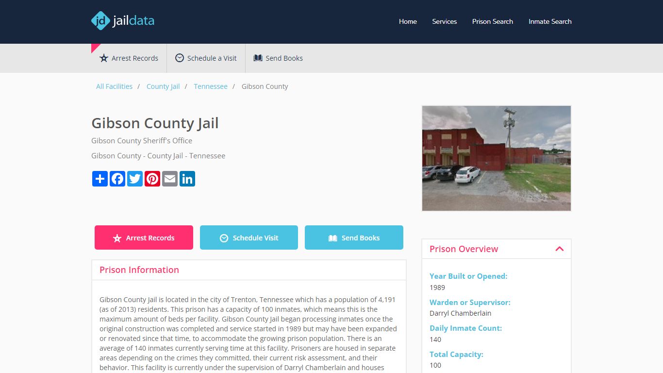 Gibson County Jail Inmate Search and Prisoner Info - Trenton, TN